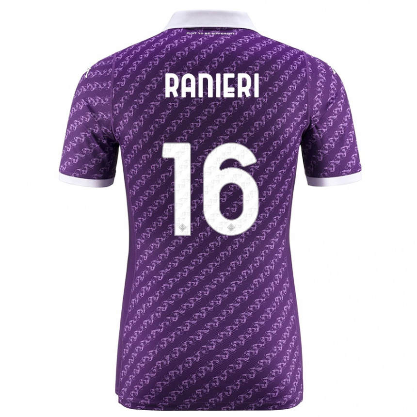 Vaikiškas Luca Ranieri #16 Violetinė Namų Marškinėliai 2023/24 T-Shirt