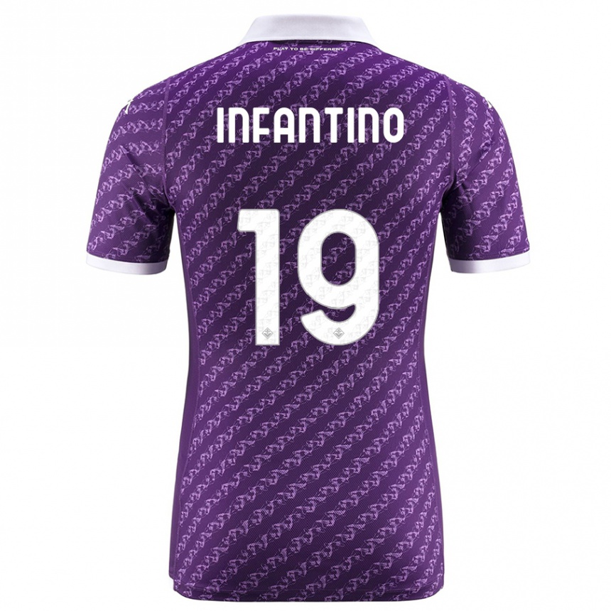 Vaikiškas Gino Infantino #19 Violetinė Namų Marškinėliai 2023/24 T-Shirt