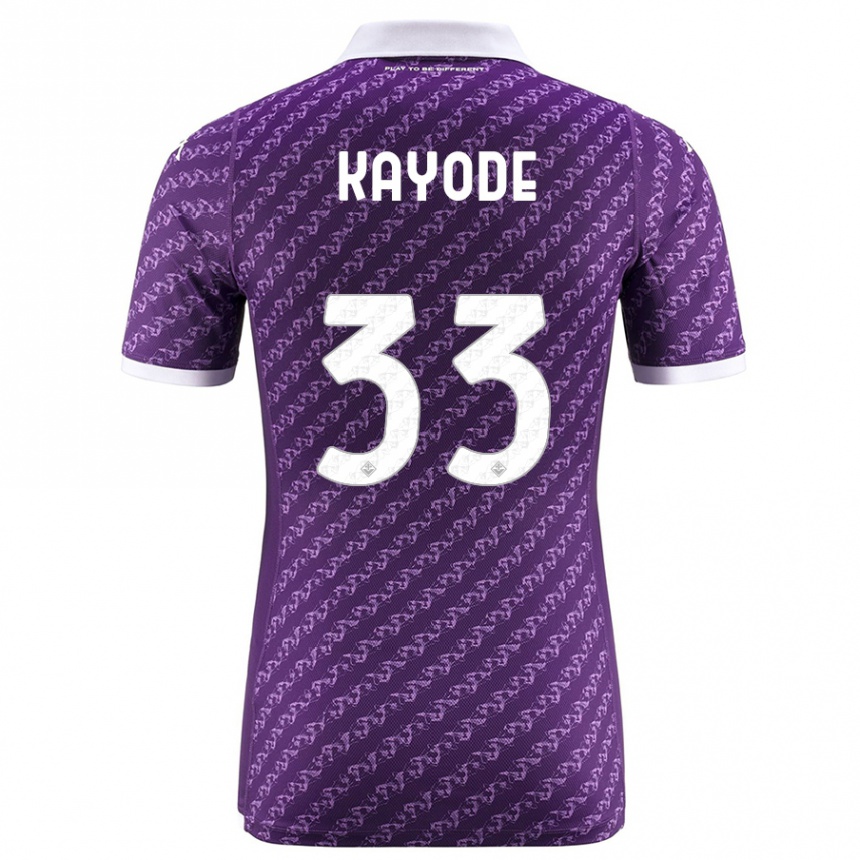 Vaikiškas Michael Kayode #33 Violetinė Namų Marškinėliai 2023/24 T-Shirt