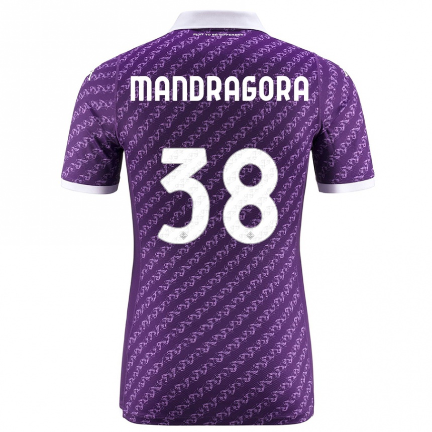 Vaikiškas Rolando Mandragora #38 Violetinė Namų Marškinėliai 2023/24 T-Shirt