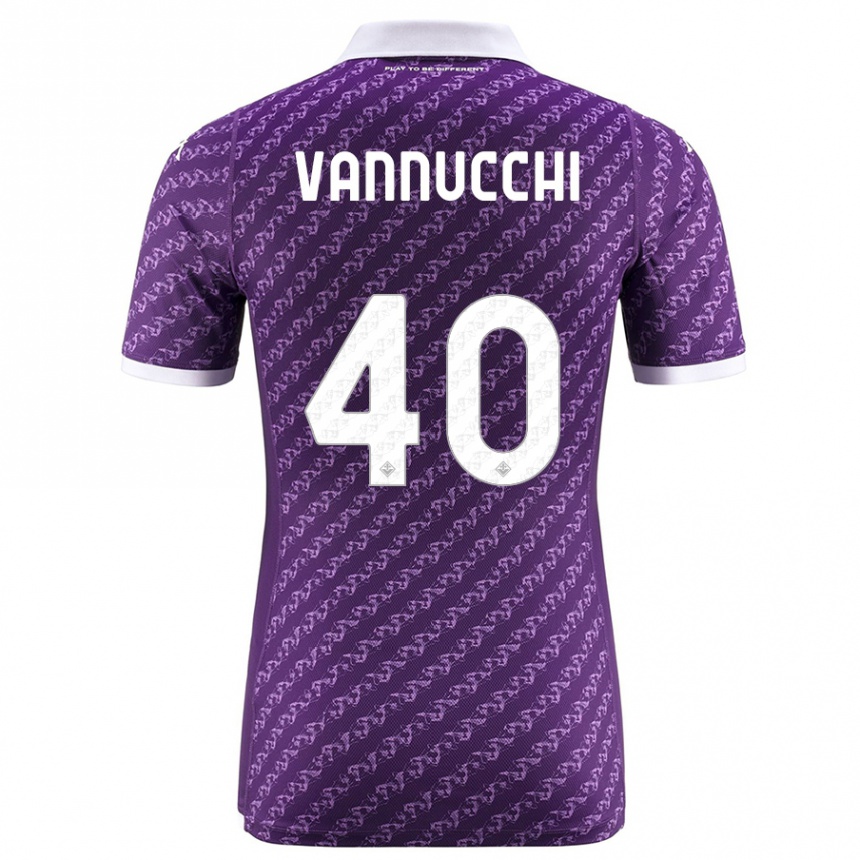 Vaikiškas Tommaso Vannucchi #40 Violetinė Namų Marškinėliai 2023/24 T-Shirt