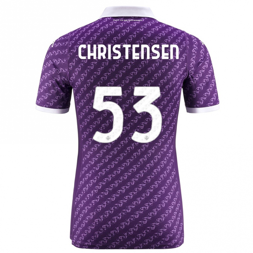 Vaikiškas Oliver Christensen #53 Violetinė Namų Marškinėliai 2023/24 T-Shirt