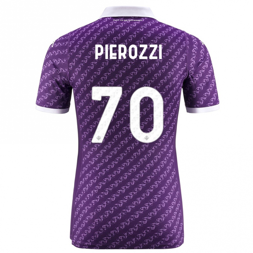 Vaikiškas Niccolò Pierozzi #70 Violetinė Namų Marškinėliai 2023/24 T-Shirt