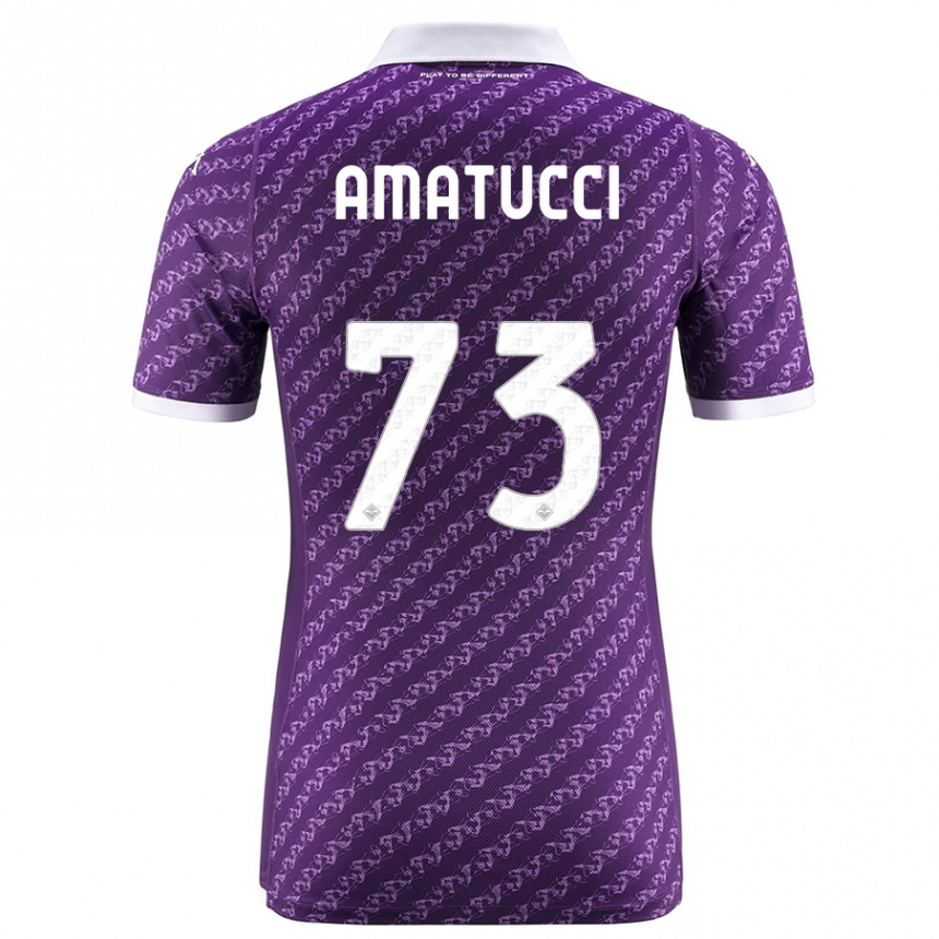 Vaikiškas Lorenzo Amatucci #73 Violetinė Namų Marškinėliai 2023/24 T-Shirt