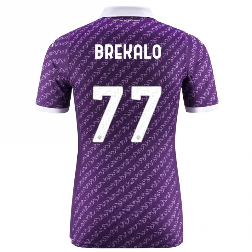 Vaikiškas Josip Brekalo #77 Violetinė Namų Marškinėliai 2023/24 T-Shirt