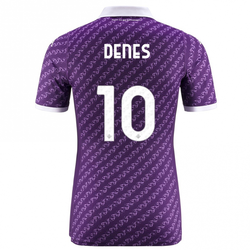 Vaikiškas Adrián Dénes #10 Violetinė Namų Marškinėliai 2023/24 T-Shirt