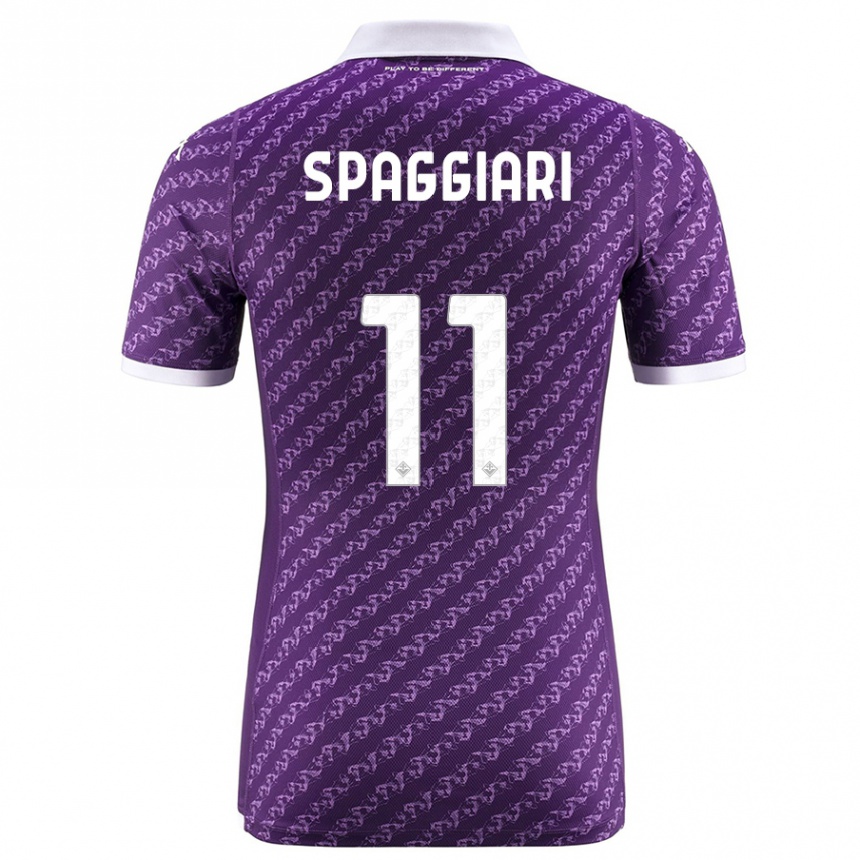 Vaikiškas Riccardo Spaggiari #11 Violetinė Namų Marškinėliai 2023/24 T-Shirt