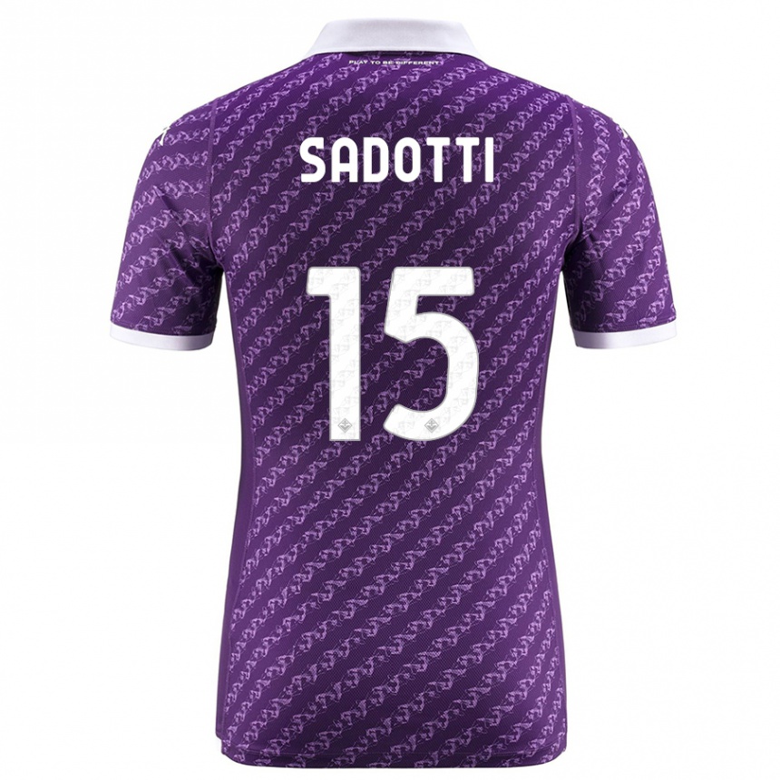 Vaikiškas Edoardo Sadotti #15 Violetinė Namų Marškinėliai 2023/24 T-Shirt