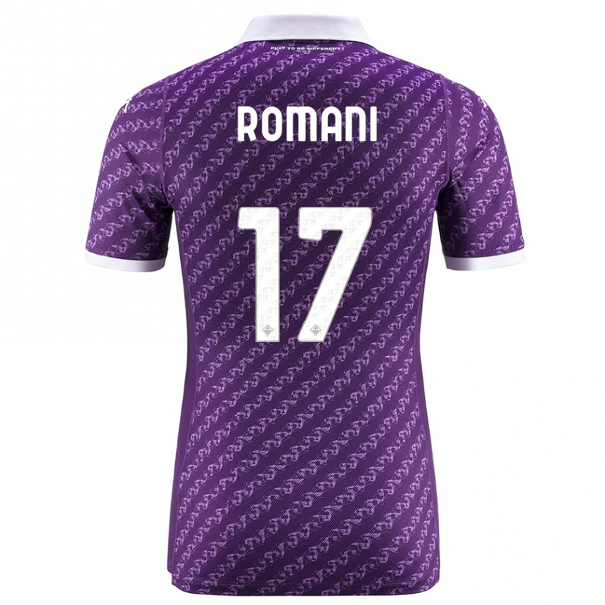 Vaikiškas Lorenzo Romani #17 Violetinė Namų Marškinėliai 2023/24 T-Shirt