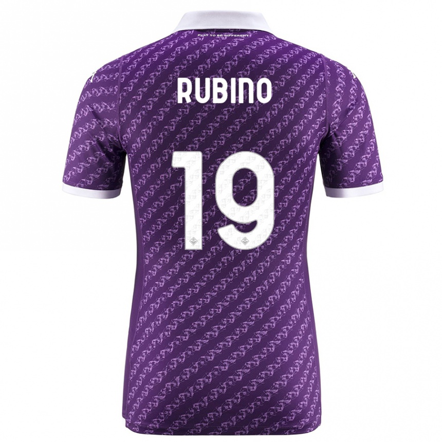 Vaikiškas Tommaso Rubino #19 Violetinė Namų Marškinėliai 2023/24 T-Shirt