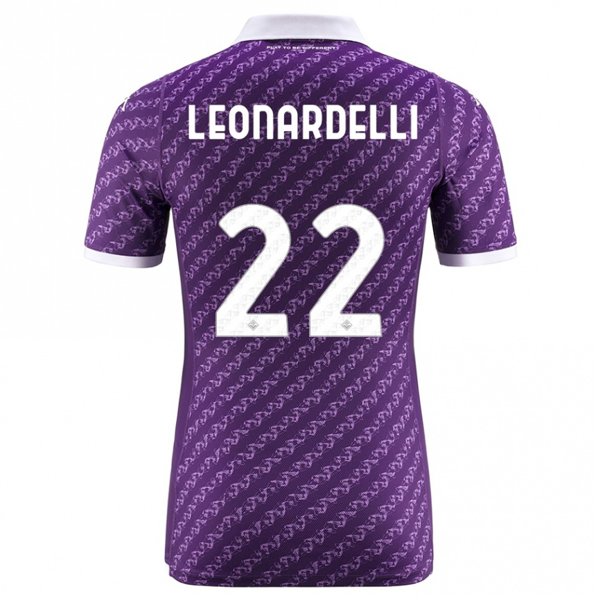 Vaikiškas Pietro Leonardelli #22 Violetinė Namų Marškinėliai 2023/24 T-Shirt