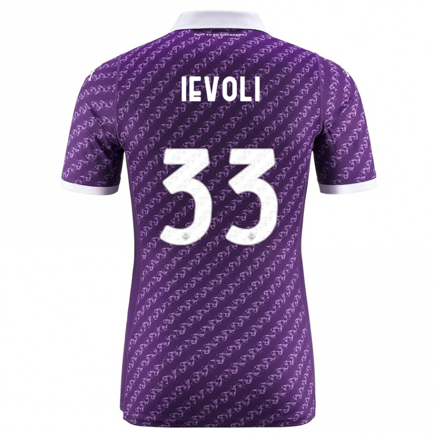 Vaikiškas Mattia Ievoli #33 Violetinė Namų Marškinėliai 2023/24 T-Shirt