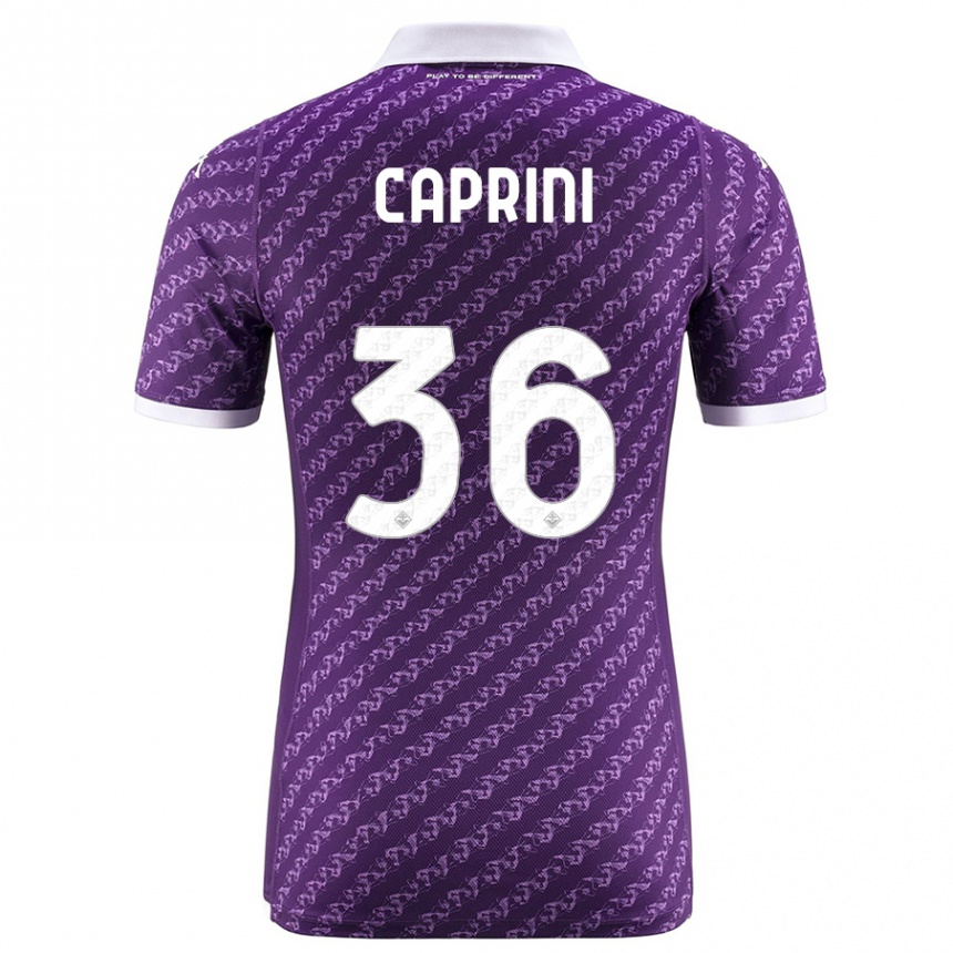 Vaikiškas Maat Daniel Caprini #36 Violetinė Namų Marškinėliai 2023/24 T-Shirt