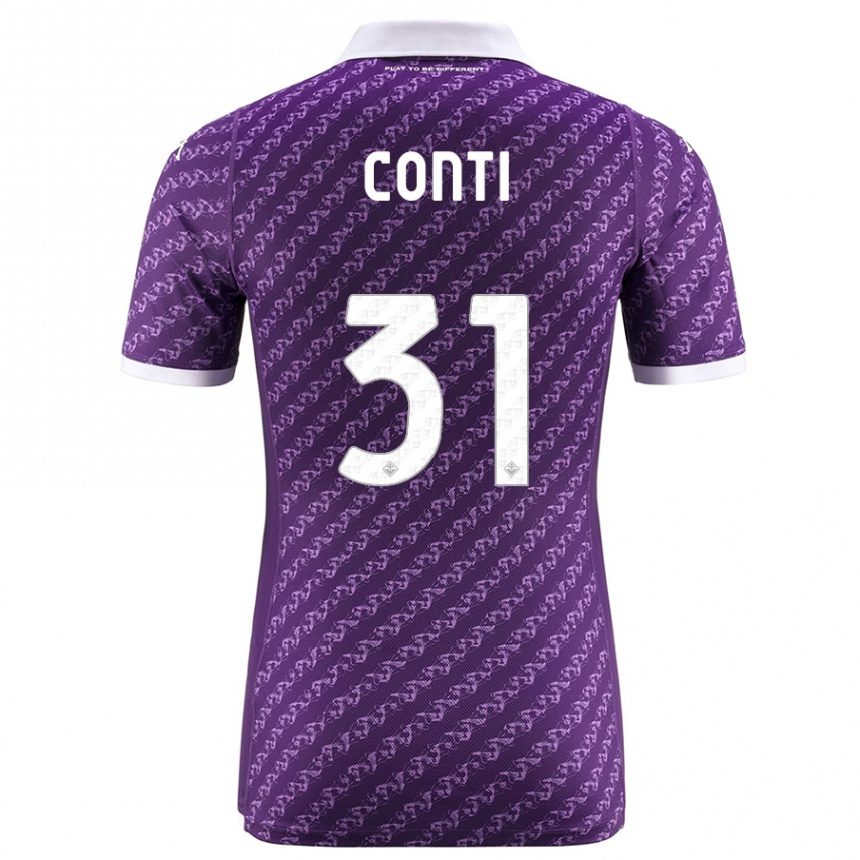 Vaikiškas Gabriele Conti #31 Violetinė Namų Marškinėliai 2023/24 T-Shirt