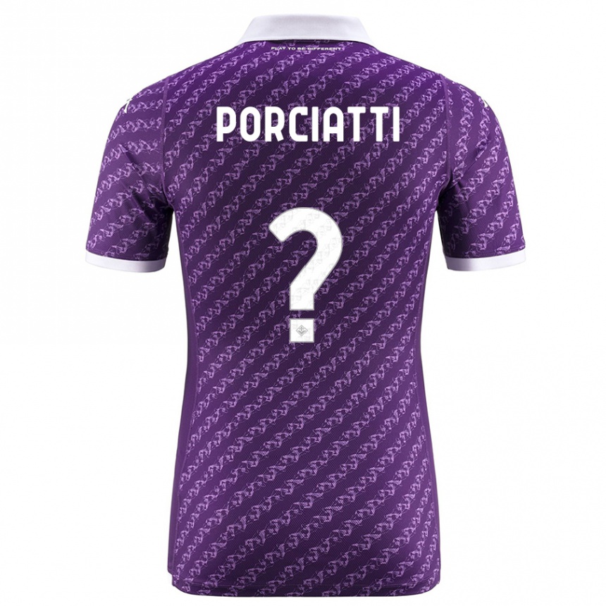 Vaikiškas Filippo Porciatti #0 Violetinė Namų Marškinėliai 2023/24 T-Shirt