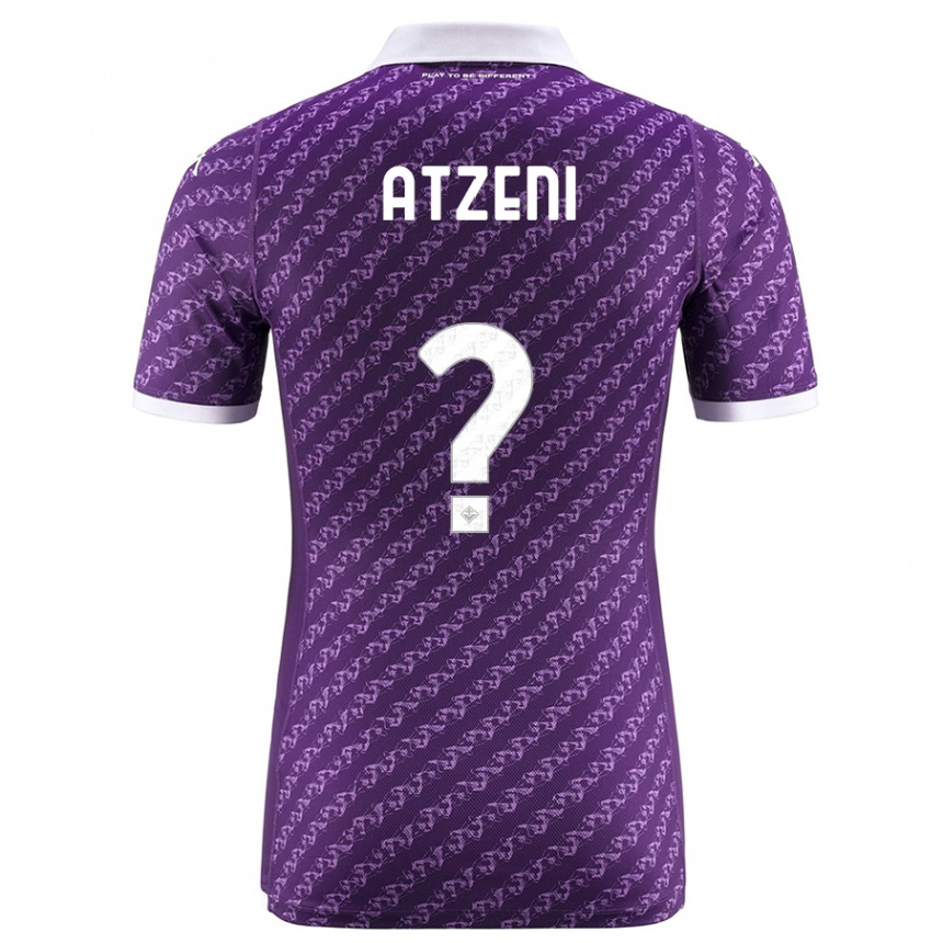 Vaikiškas Davide Atzeni #0 Violetinė Namų Marškinėliai 2023/24 T-Shirt