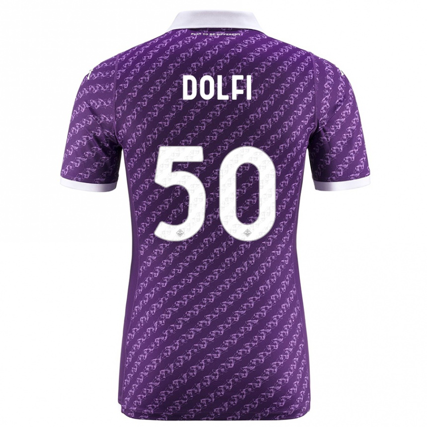 Vaikiškas Brando Dolfi #50 Violetinė Namų Marškinėliai 2023/24 T-Shirt