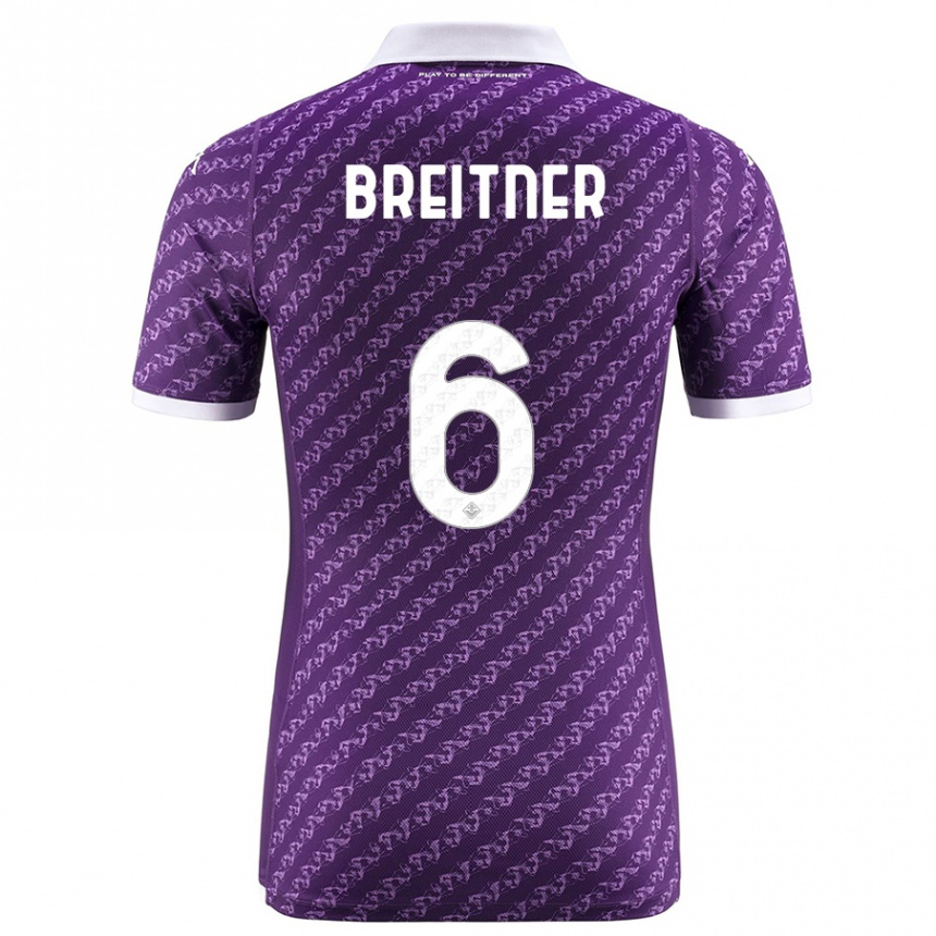 Vaikiškas Stephanie Breitner #6 Violetinė Namų Marškinėliai 2023/24 T-Shirt