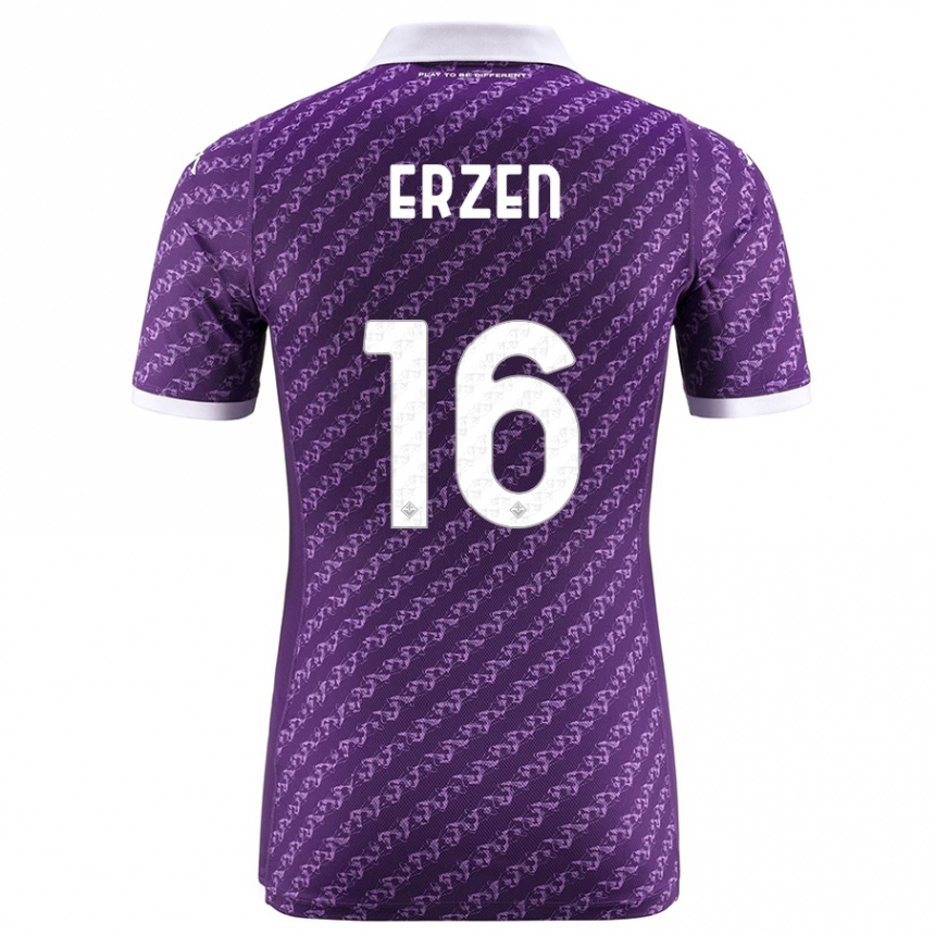 Vaikiškas Kaja Erzen #16 Violetinė Namų Marškinėliai 2023/24 T-Shirt