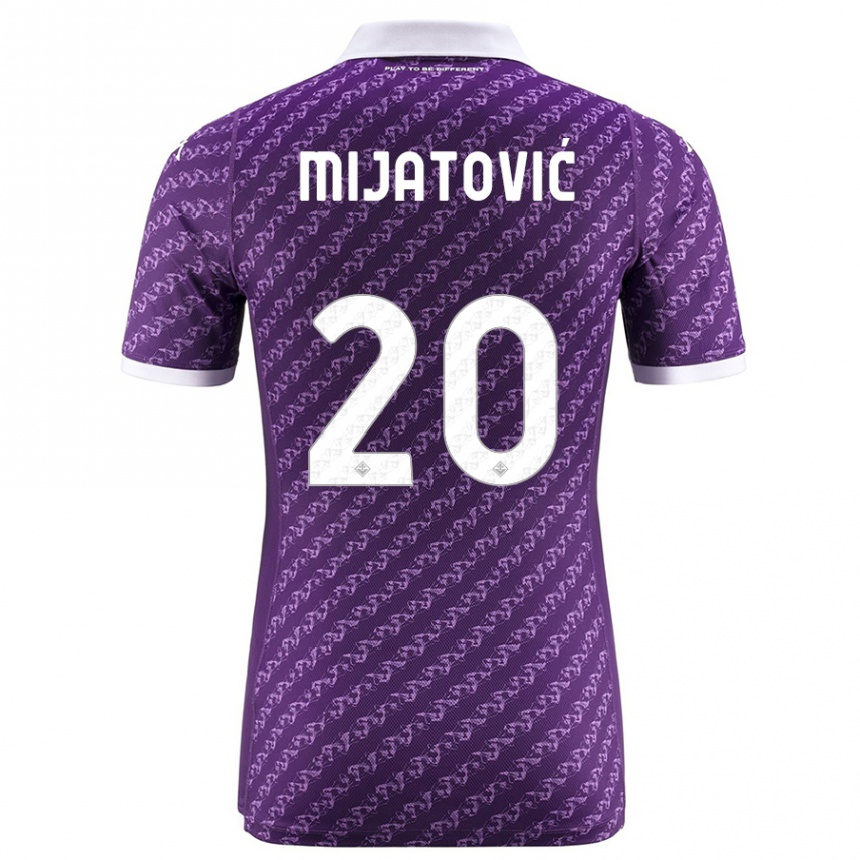 Vaikiškas Milica Mijatović #20 Violetinė Namų Marškinėliai 2023/24 T-Shirt