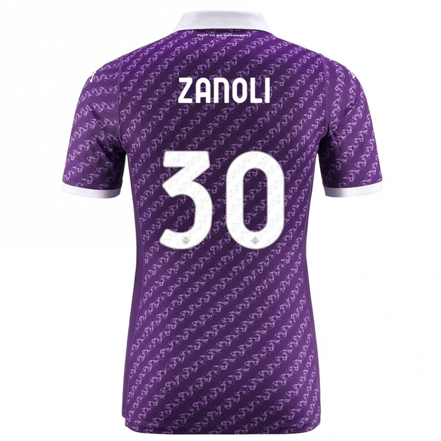 Vaikiškas Martina Zanoli #30 Violetinė Namų Marškinėliai 2023/24 T-Shirt