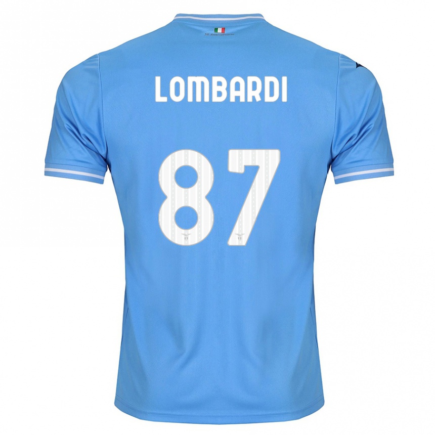 Vaikiškas Cristiano Lombardi #87 Mėlyna Namų Marškinėliai 2023/24 T-Shirt