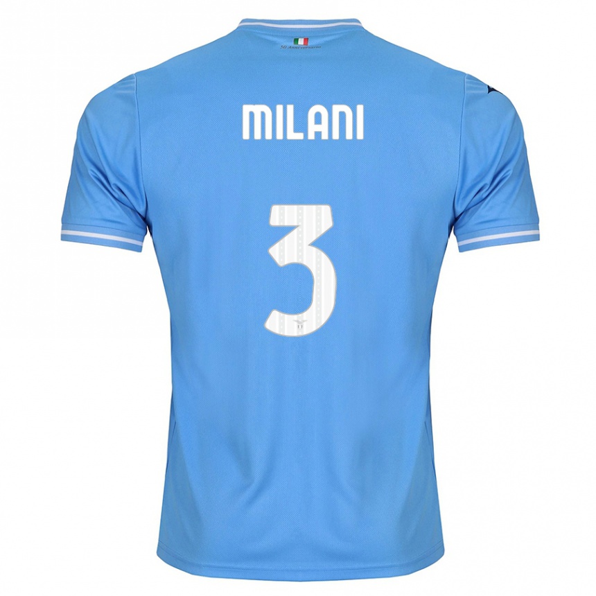 Vaikiškas Alessandro Milani #3 Mėlyna Namų Marškinėliai 2023/24 T-Shirt