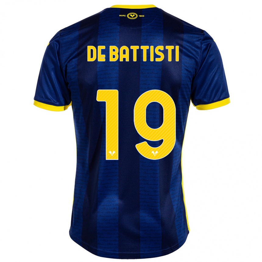 Vaikiškas Davide De Battisti #19 Karinis Jūrų Laivynas Namų Marškinėliai 2023/24 T-Shirt