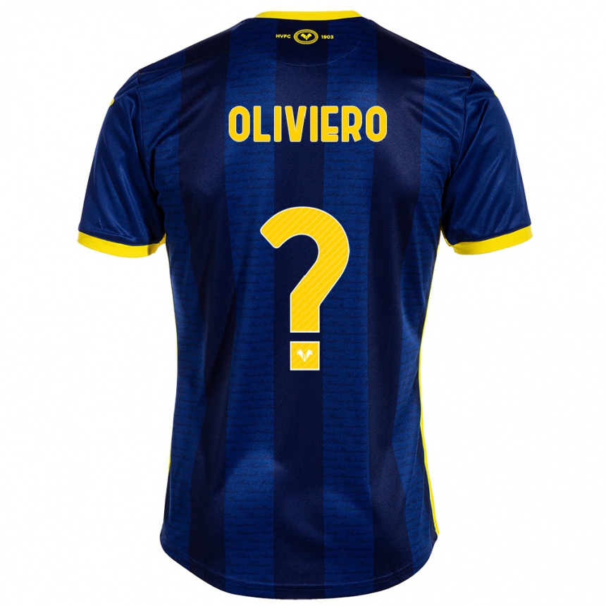 Vaikiškas Davide Oliviero #0 Karinis Jūrų Laivynas Namų Marškinėliai 2023/24 T-Shirt