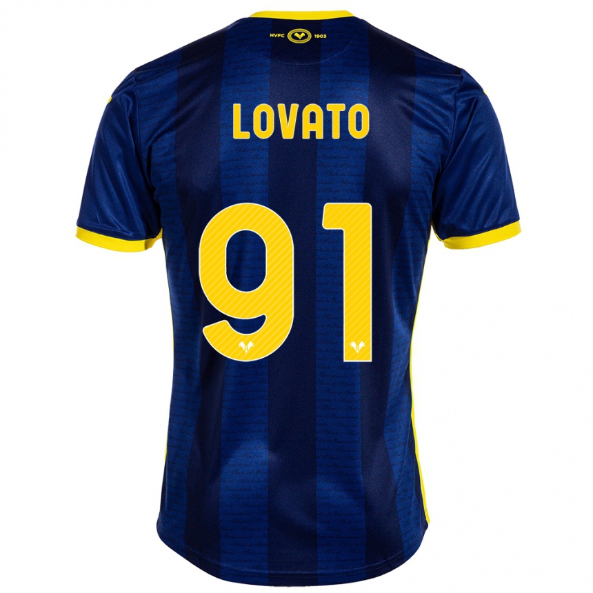 Vaikiškas Enrico Lovato #91 Karinis Jūrų Laivynas Namų Marškinėliai 2023/24 T-Shirt