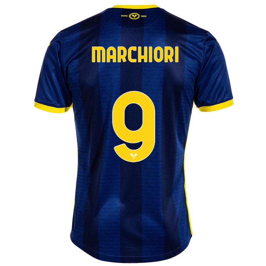 Vaikiškas Giorgia Marchiori #9 Karinis Jūrų Laivynas Namų Marškinėliai 2023/24 T-Shirt