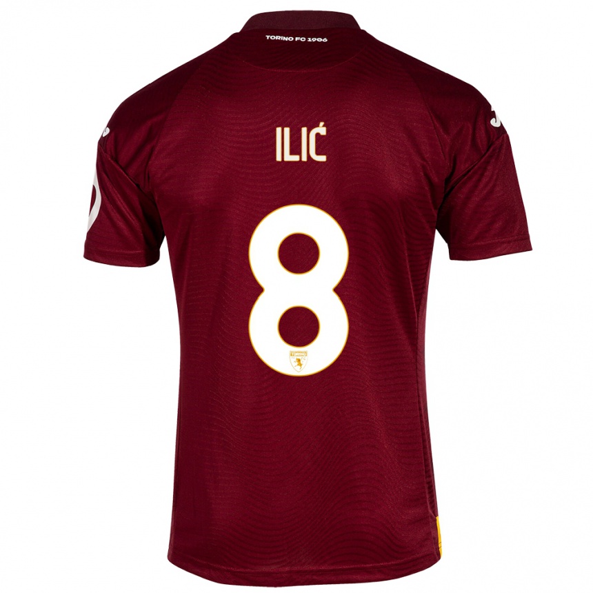 Vaikiškas Ivan Ilić #8 Tamsiai Raudona Namų Marškinėliai 2023/24 T-Shirt