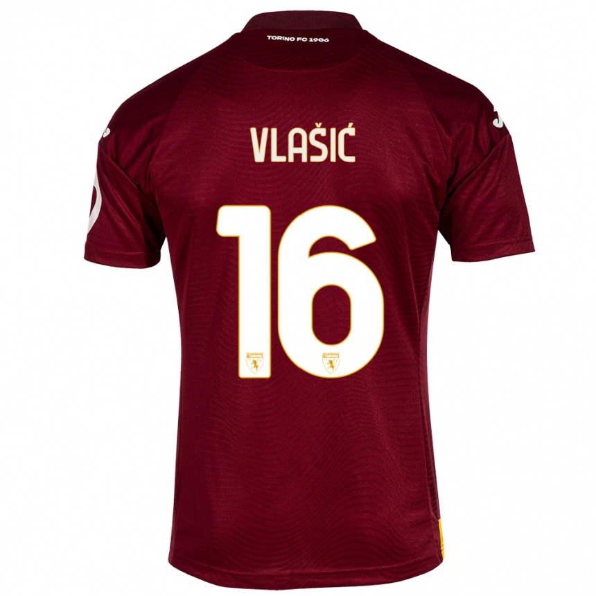 Vaikiškas Nikola Vlašić #16 Tamsiai Raudona Namų Marškinėliai 2023/24 T-Shirt