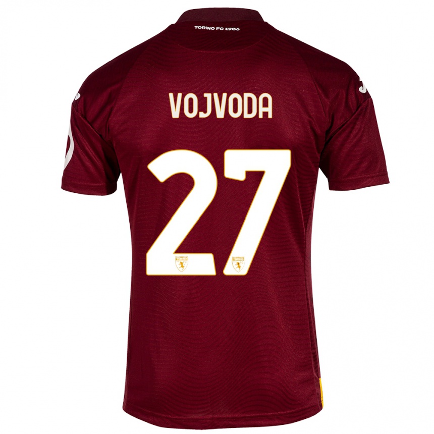 Vaikiškas Mërgim Vojvoda #27 Tamsiai Raudona Namų Marškinėliai 2023/24 T-Shirt