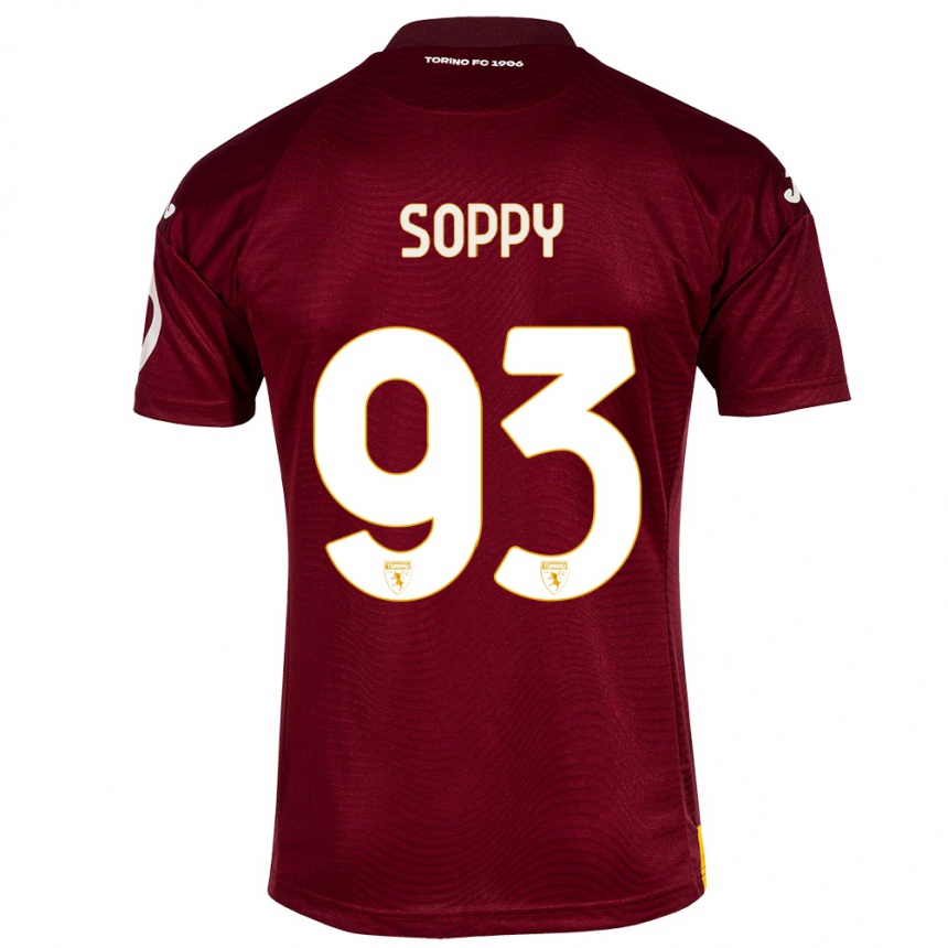 Vaikiškas Brandon Soppy #93 Tamsiai Raudona Namų Marškinėliai 2023/24 T-Shirt