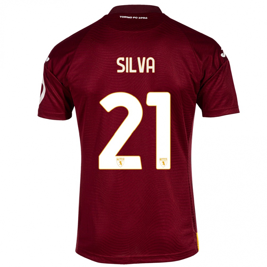 Vaikiškas Jonathan Silva #21 Tamsiai Raudona Namų Marškinėliai 2023/24 T-Shirt