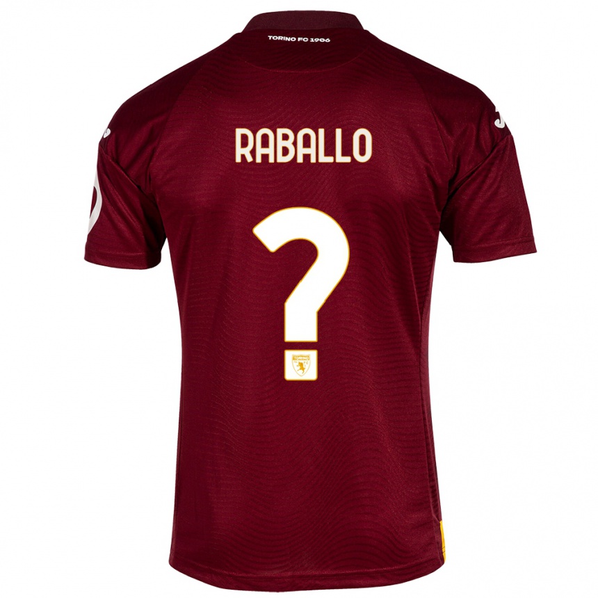 Vaikiškas Alessio Raballo #0 Tamsiai Raudona Namų Marškinėliai 2023/24 T-Shirt