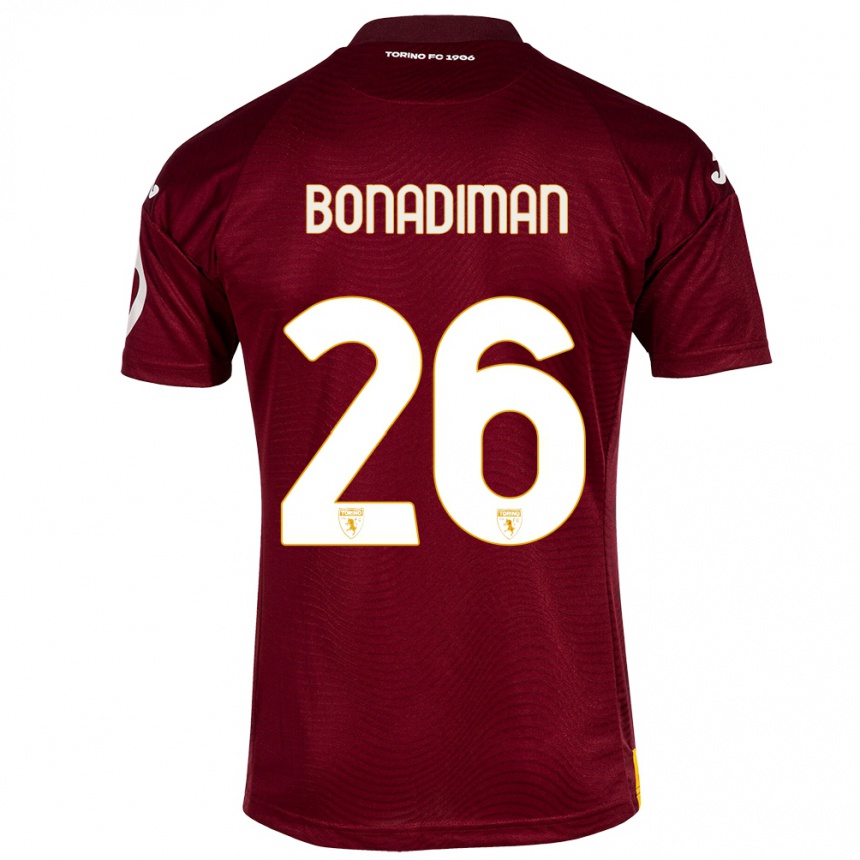 Vaikiškas Matteo Bonadiman #26 Tamsiai Raudona Namų Marškinėliai 2023/24 T-Shirt