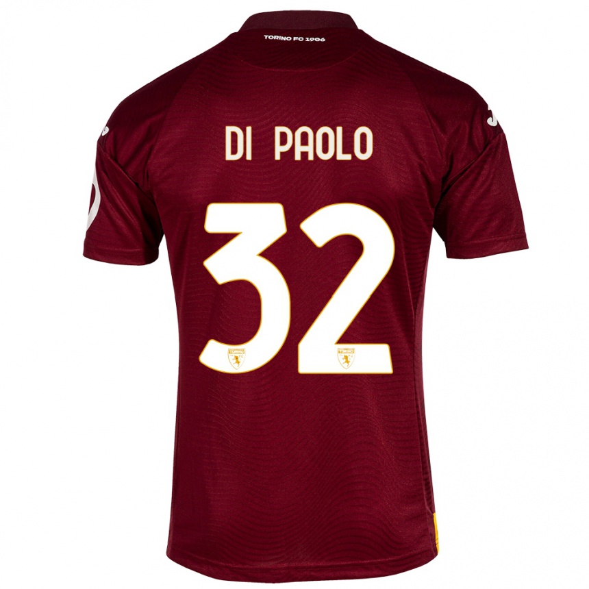 Vaikiškas Sebastiano Di Paolo #32 Tamsiai Raudona Namų Marškinėliai 2023/24 T-Shirt