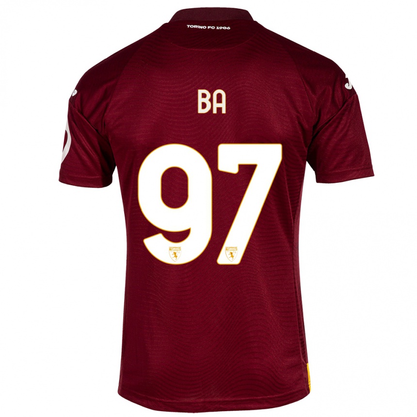 Vaikiškas El-Hadji Ba #97 Tamsiai Raudona Namų Marškinėliai 2023/24 T-Shirt