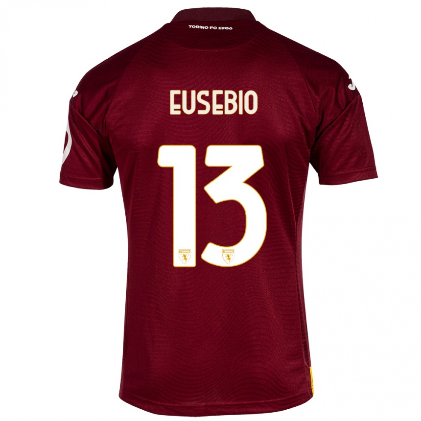 Vaikiškas Chiara Eusebio #13 Tamsiai Raudona Namų Marškinėliai 2023/24 T-Shirt