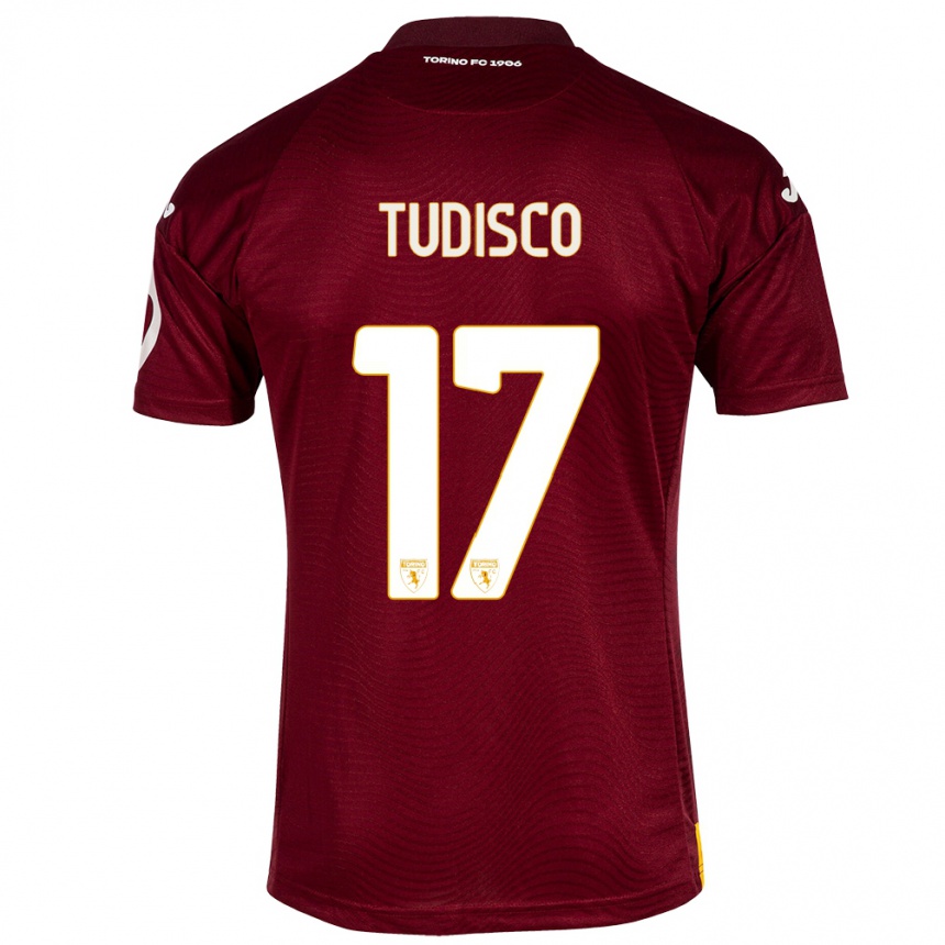 Vaikiškas Giorgia Tudisco #17 Tamsiai Raudona Namų Marškinėliai 2023/24 T-Shirt