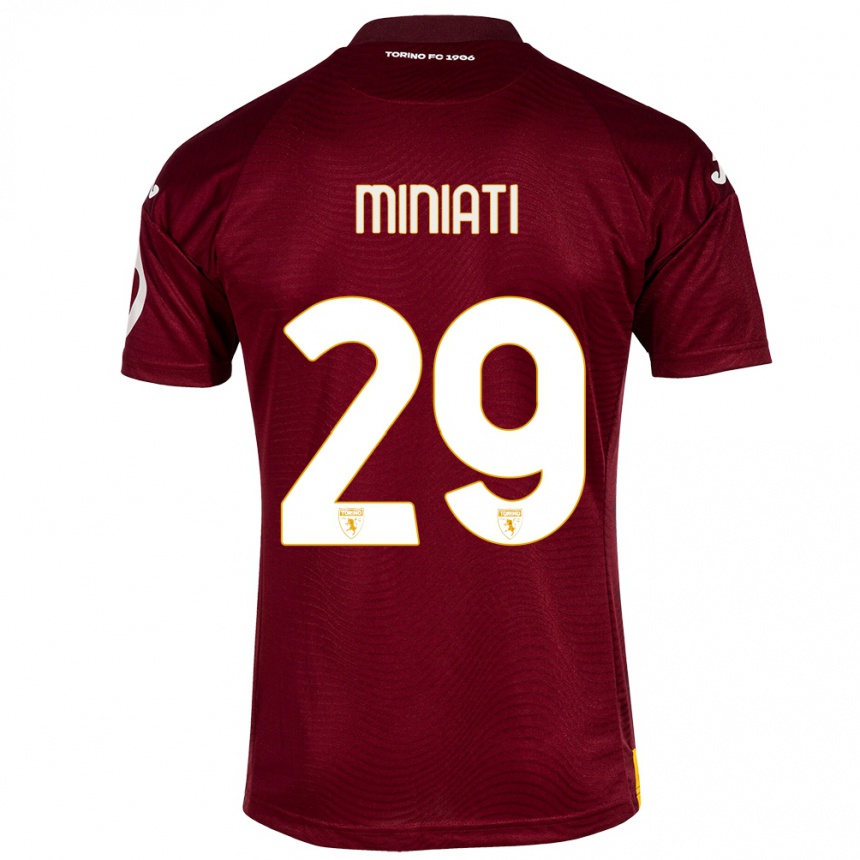 Vaikiškas Elisa Miniati #29 Tamsiai Raudona Namų Marškinėliai 2023/24 T-Shirt