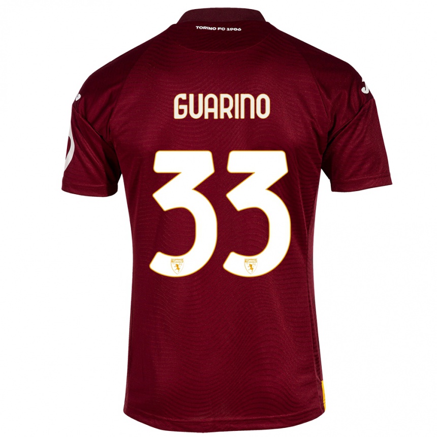 Vaikiškas Rita Guarino #33 Tamsiai Raudona Namų Marškinėliai 2023/24 T-Shirt