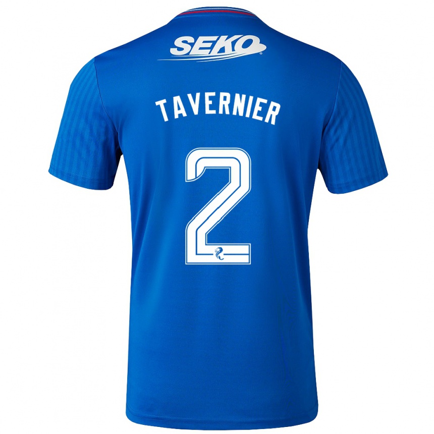 Vaikiškas James Tavernier #2 Mėlyna Namų Marškinėliai 2023/24 T-Shirt