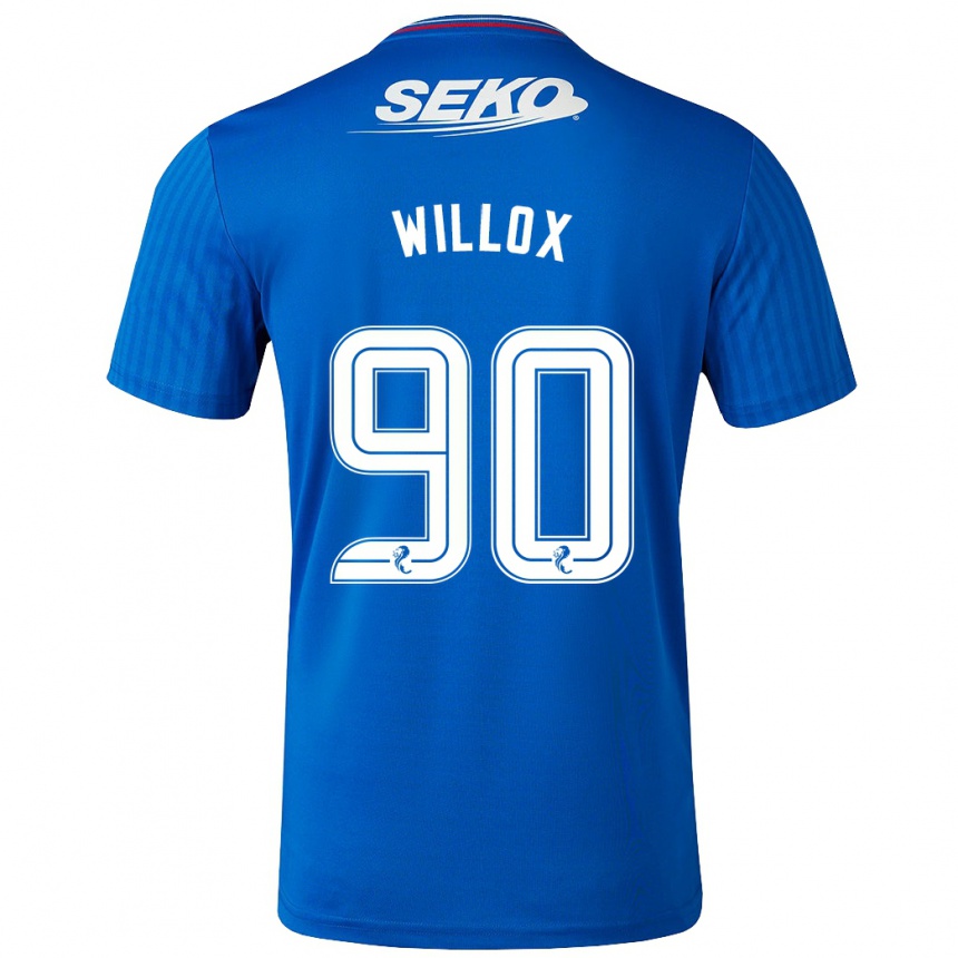 Vaikiškas Kieron Willox #90 Mėlyna Namų Marškinėliai 2023/24 T-Shirt