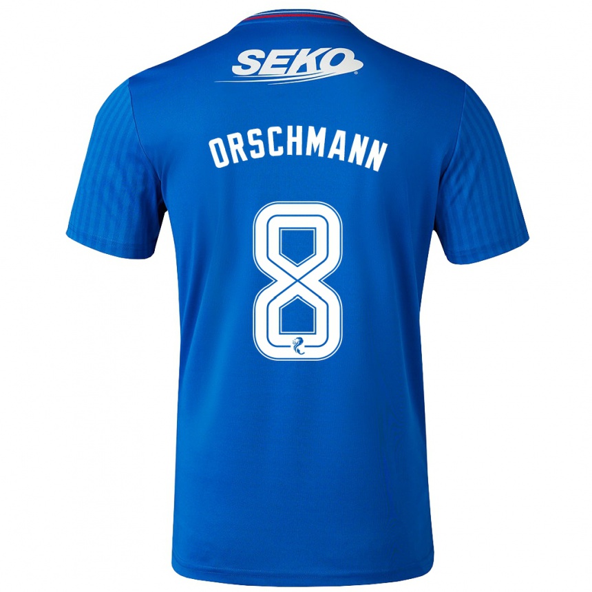 Vaikiškas Dina Orschmann #8 Mėlyna Namų Marškinėliai 2023/24 T-Shirt