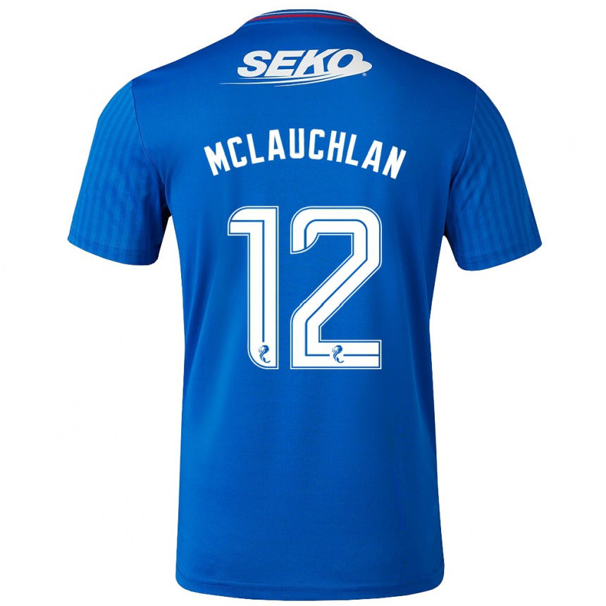 Vaikiškas Rachel Mclauchlan #12 Mėlyna Namų Marškinėliai 2023/24 T-Shirt