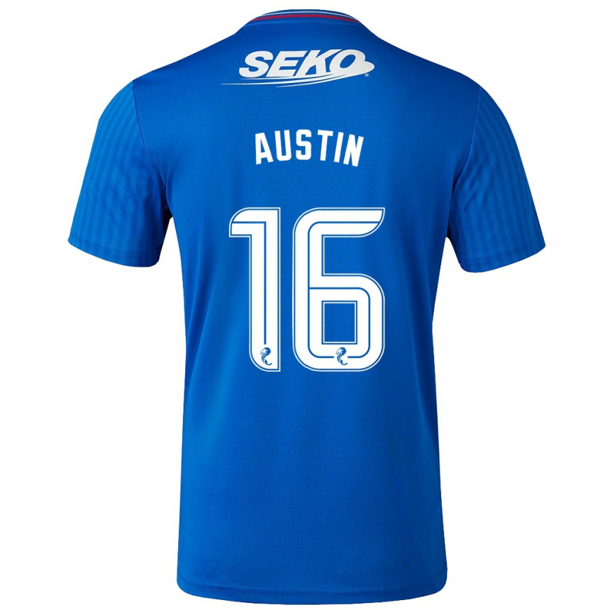 Vaikiškas Eilidh Austin #16 Mėlyna Namų Marškinėliai 2023/24 T-Shirt