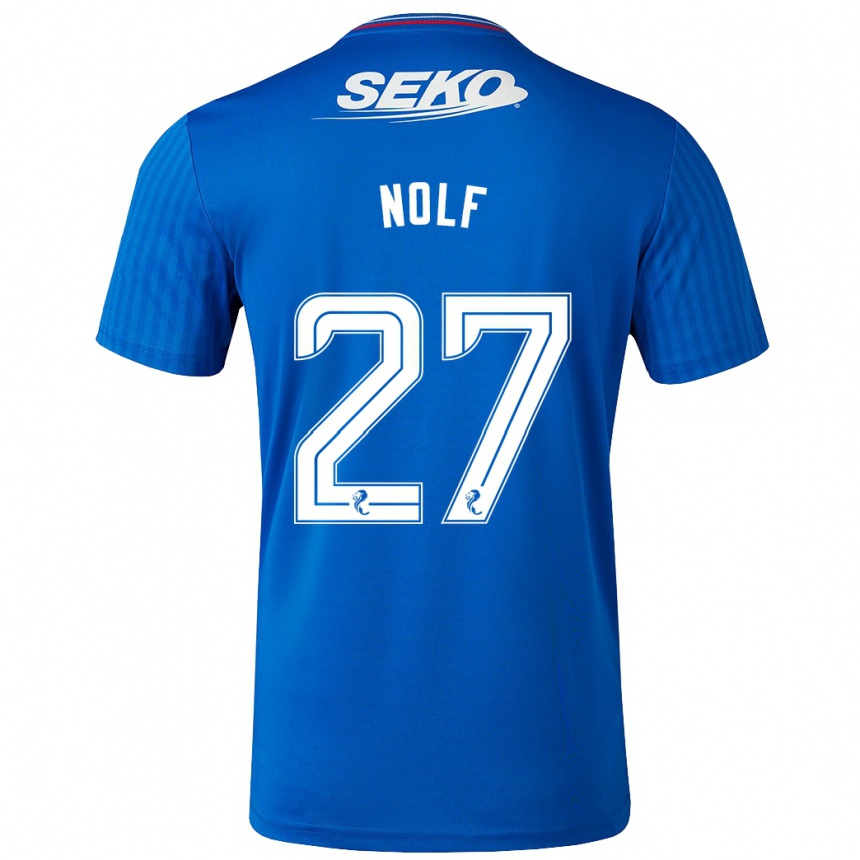 Vaikiškas Madeline Nolf #27 Mėlyna Namų Marškinėliai 2023/24 T-Shirt